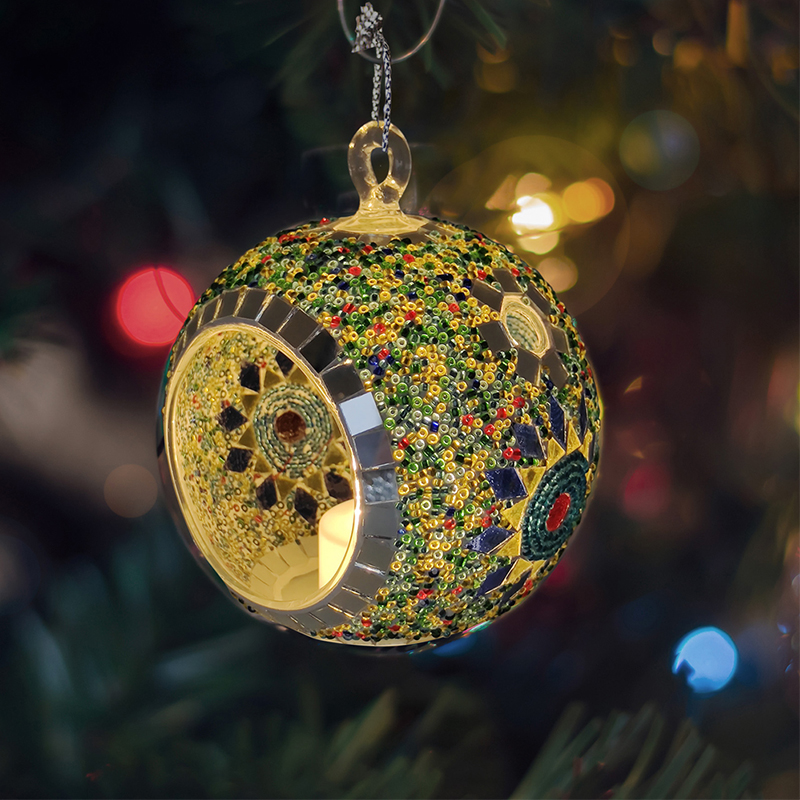 mosaic glass hanging ball